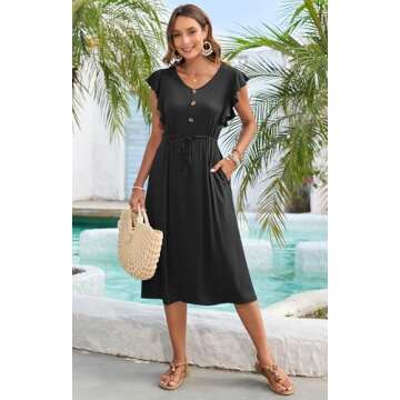 MOLERANI Women's Stylish Summer Midi Dress for Casual Wear
