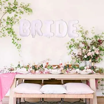 VAVAYAO White BRIDE Balloon 16 Inches - Single Party Decoration, Wedding Party, Engagement Party, for Bridal Shower Decoration, Bridal Balloon