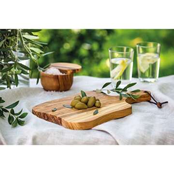 Bisetti Rustic Olive Wood Cutting/Serving Board 16x9.8