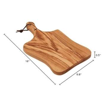 Bisetti Rustic Olive Wood Cutting/Serving Board 16x9.8