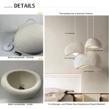 Scandinavian Pendant Light - Modern Beige White design