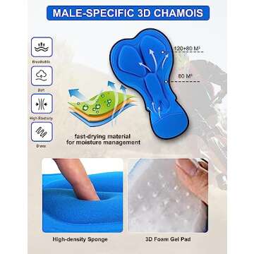 Men's Mountain Bike Shorts 3D Padded Loose-fit Biking Riding Cycling Bicycle Biker Cycle Padding Shorts for Men Zipper Pockets(Black,M)