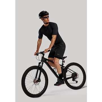 Men's Mountain Bike Shorts 3D Padded Loose-fit Biking Riding Cycling Bicycle Biker Cycle Padding Shorts for Men Zipper Pockets(Black,M)