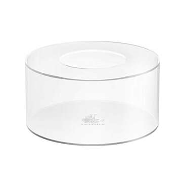 LACUPELLA Acrylic Fillable Cake Pillar Stand, Raiser and Enhancer Display Wedding Centerpiece - Decoration with Flowers, LED, Donuts, Sand, Water and More (8 in Diameter 4 in High)