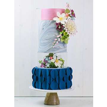 LACUPELLA Acrylic Fillable Cake Pillar Stand, Raiser and Enhancer Display Wedding Centerpiece - Decoration with Flowers, LED, Donuts, Sand, Water and More (8 in Diameter 4 in High)