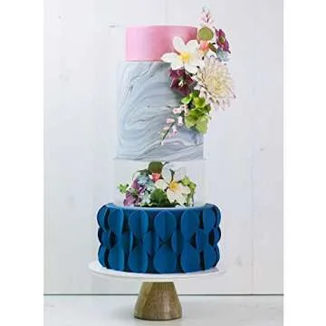 LACUPELLA Acrylic Fillable Cake Pillar Stand, Raiser and Enhancer Display Wedding Centerpiece - Decoration with Flowers, LED, Donuts, Sand, Water and More (8 in Diameter 4 in High)