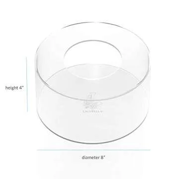 LACUPELLA Acrylic Fillable Cake Pillar Stand, Raiser and Enhancer Display Wedding Centerpiece - Decoration with Flowers, LED, Donuts, Sand, Water and More (8 in Diameter 4 in High)