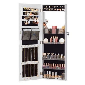 SONGMICS Jewelry Cabinet Armoire with Mirror and Storage