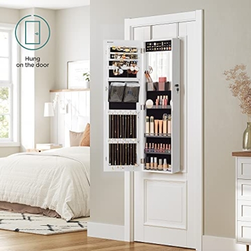 SONGMICS Jewelry Cabinet Armoire with Mirror and Storage