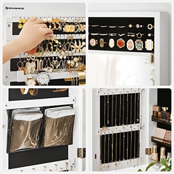 SONGMICS Jewelry Cabinet Armoire with Mirror and Storage