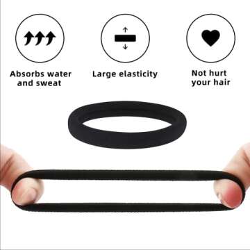 Large Stretch Hair Ties for Thick and Curly Hair