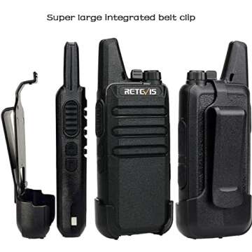 Retevis RT22 2 Way Radios Walkie Talkies,Rechargeable Long Range Two Way Radio, USB C VOX Small Emergency 2 Pin Earpiece Headset,for School Retail Church Restaurant (Packed in Pairs with 5 Boxes)