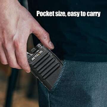 Retevis RT22 2 Way Radios Walkie Talkies,Rechargeable Long Range Two Way Radio, USB C VOX Small Emergency 2 Pin Earpiece Headset,for School Retail Church Restaurant (Packed in Pairs with 5 Boxes)