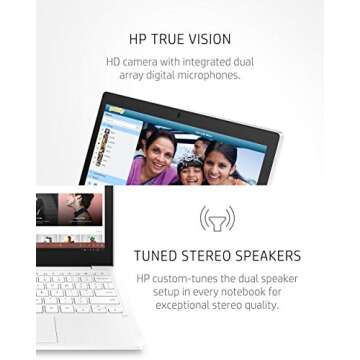 HP Chromebook 11-inch Laptop - Up to 15 Hour Battery Life - MediaTek - MT8183 - 4 GB RAM - 32 GB eMMC Storage - 11.6-inch HD Display - with Chrome OS™ - (11a-na0021nr, 2020 model, Snow White)