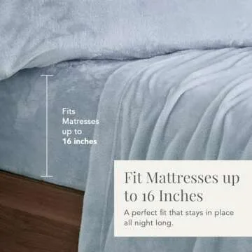 NY Loft Ultra Soft Micro Fleece Sheets Set with Extra Deep Pockets | Extra Soft Velvet Fleece Sheet Set | Super Plush Polar Fleece | Velvet Plush Cozy Warmth | Full - Glacier Blue