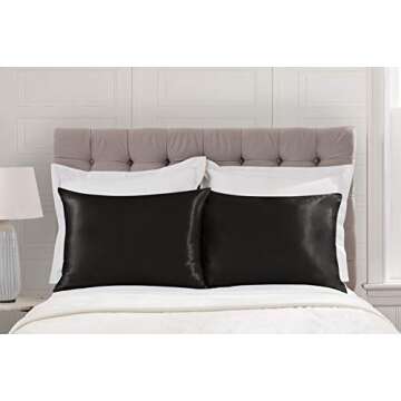 ShopBedding Luxury Satin Pillowcase for Hair - Black