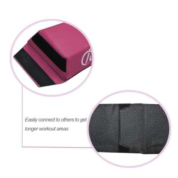 8FT Balance Beam Folding Floor Gymnastic Equipment for Kids toddler Girls Adults Training Practice at Home,Wood Core with Foam Top and Side Covered with Non-Slip PVC