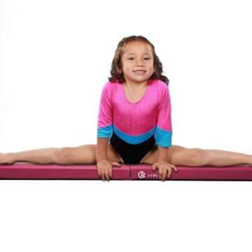8FT Balance Beam Folding Floor Gymnastic Equipment for Kids toddler Girls Adults Training Practice at Home,Wood Core with Foam Top and Side Covered with Non-Slip PVC