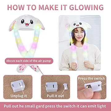 Obovoid Rabbit Hat with Pop-Up Ears for Celebrations