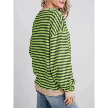 Fisoew Women's Oversized Striped Sweatshirt for Style and Comfort