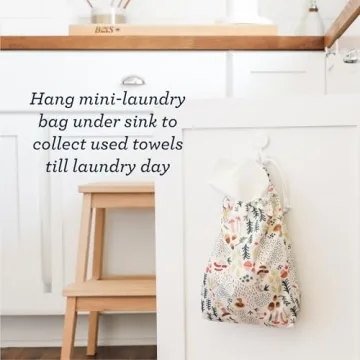 Esembly Paperless Towel Roll - Reusable Kitchen Towels 12-Pack Washable Cotton with Laundry Bag & Hook - Zero-Waste, Absorbent, Washable - Terrazzo