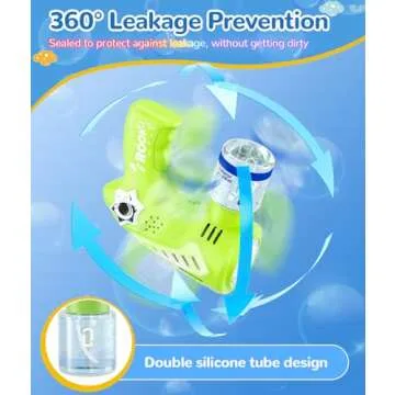 Boerfmo 2 Bubble Guns - Bubble Machine with LED Light & Music Mode for Kids/Adults - 10 Holes Wand Automatic Space Bubbles Blaster - Easter Basket Stuffers, Toys Gifts for Boys Ages 3+