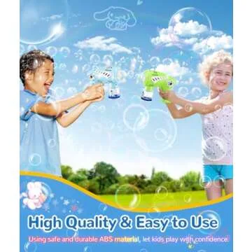 Boerfmo 2 Bubble Guns - Bubble Machine with LED Light & Music Mode for Kids/Adults - 10 Holes Wand Automatic Space Bubbles Blaster - Easter Basket Stuffers, Toys Gifts for Boys Ages 3+