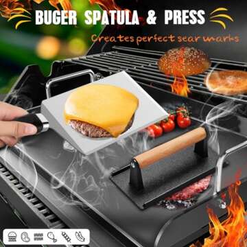 RINPIR 33PCS Griddle Accessories Kit for Blackstone, Flat Top Grill Accessories Tools with Cooling Rack, Melting Dome and Burger Press, Professional Hibachi Spatula Gift Set for Outdoor Teppanyaki BBQ