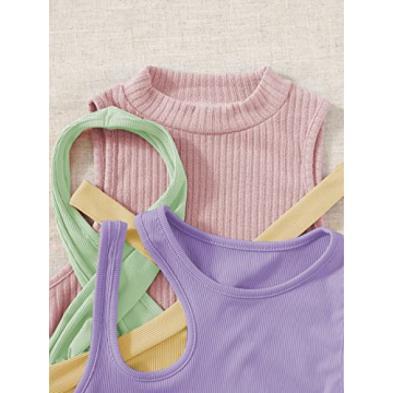 MakeMeChic Women's Ribbed Knit Crop Tops Pack Stylish Comfort