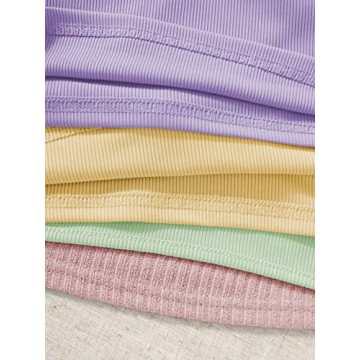 MakeMeChic Women's Ribbed Knit Crop Tops Pack Stylish Comfort