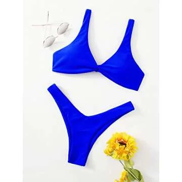 Verdusa Twist Front High Cut Bikini Set for Women