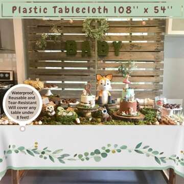 Woodland Baby Shower Decorations for 24 - Complete Tableware Set