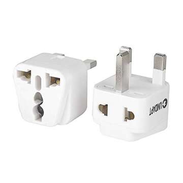 US USA to UK Plug Adapter - Unidapt UK Power Adapter, EU/World to UK Dubai Hong Kong Ireland Scotlan...