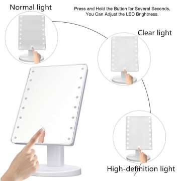 Adjustable Brightness Lighted Bathroom Mirror