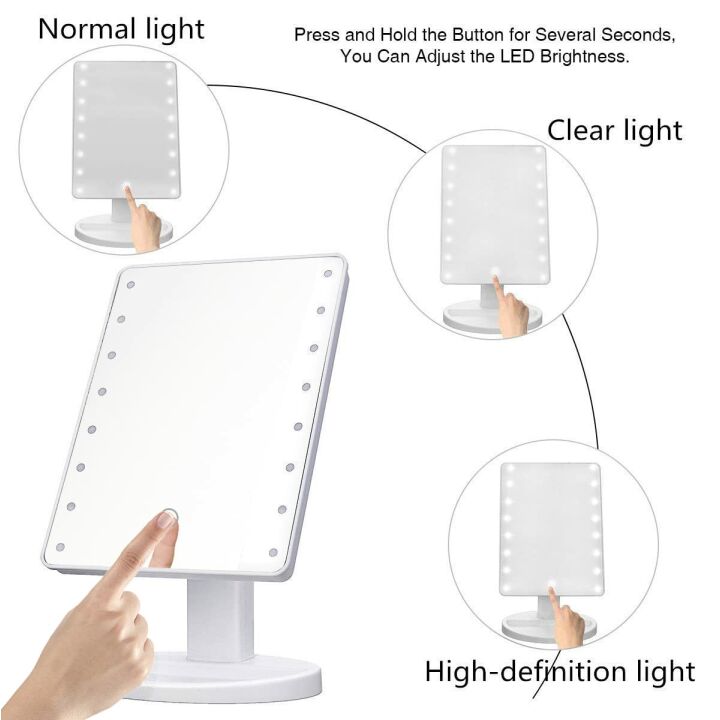 Adjustable Brightness Lighted Bathroom Mirror