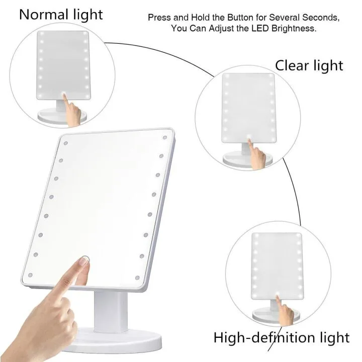 Adjustable Brightness Lighted Bathroom Mirror