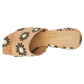 Coconuts Women's Kristin Black Daisy Sandals - Comfort & Style