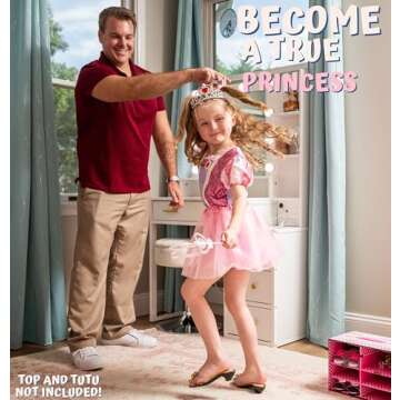 Toyvelt Princess Dress Up Shoes and Jewelry Boutique - Pretend Play for Little Girls Set Incl 4 Pairs Princess Shoes and Lots of Accessories - Toddler Girl Toys (Classic Edition)