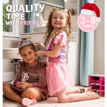 Toyvelt Princess Dress Up Shoes and Jewelry Boutique - Pretend Play for Little Girls Set Incl 4 Pairs Princess Shoes and Lots of Accessories - Toddler Girl Toys (Classic Edition)