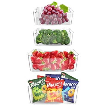 Fruit Storage Containers for Fridge - 4 Pack Kitchen Organizers Leak Proof Produce Saver and Veggie ...