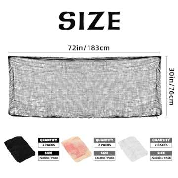 Xgunion Halloween Creepy Cloth 6Pcs 30×72inch Halloween Black Spooky Scary Creepy Gauze Cloth Halloween Decorations for Party Doorways Outdoors Decoration (3 Colors)