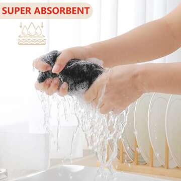 Homaxy Ultra Soft Cotton Kitchen Dish Cloths, 6-Pack