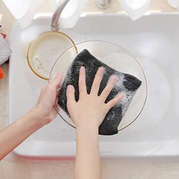 Homaxy Ultra Soft Cotton Kitchen Dish Cloths, 6-Pack