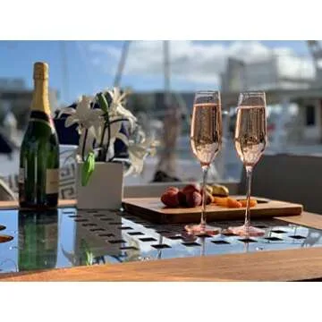 Champagne Flutes, Set of 4 - Modern Crystal Stemware and Flute Glasses for Toasting - Premium Drinkware and Glassware for Weddings, Anniversaries, Holidays, and Parties