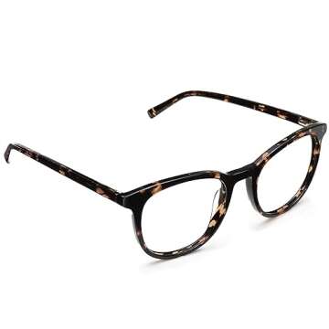 grinderPUNCH Blue Light Blocking Glasses for Women Men | Computer Gaming Glasses for Women Men | Anti Eyestrain Glasses (Whiskey Tortoise, Round)