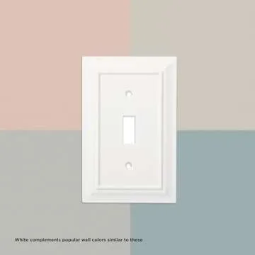 Franklin Brass Classic Architecture (3-Pack) Outlet Covers Pure White 1-Gang Wall Plate Single Duplex Switch Plates Electrical Guard W35242V-PW-C