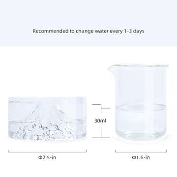 Niteangel Hamster Feeding & Water Bowls- Mount Fuji Series Glass Drinking Bowls for Dwarf Syrian Hamsters Gerbils Mice Rats or Other Similar-Sized Small Pets