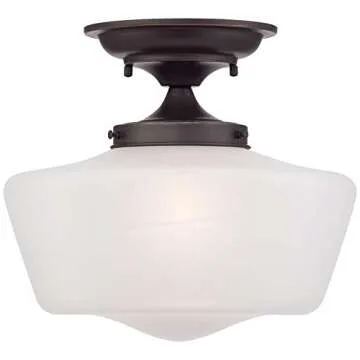 Beautiful Regency Hill Rustic Semi Flush Mount Light