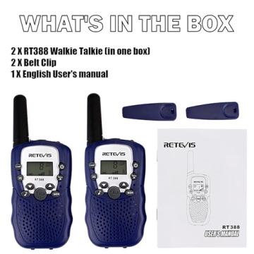 Retevis RT388 Kids Walkie Talkies,Toys for 6-12 Year Old Boys Girls,Walkie Talkies for Kids 2 Way Radio,Kids Toys Gifts for Outdoor(Dark Blue,1 Pair)