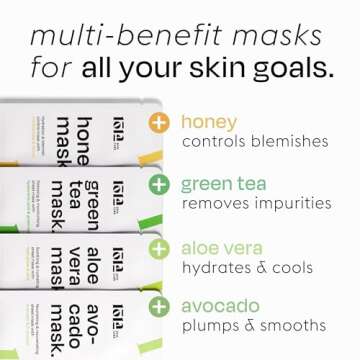 Face Masks Skincare Sheet with Aloe Vera - Beauty Facial Mask, Face Mask Bulk for Brightens Skin, Mo...